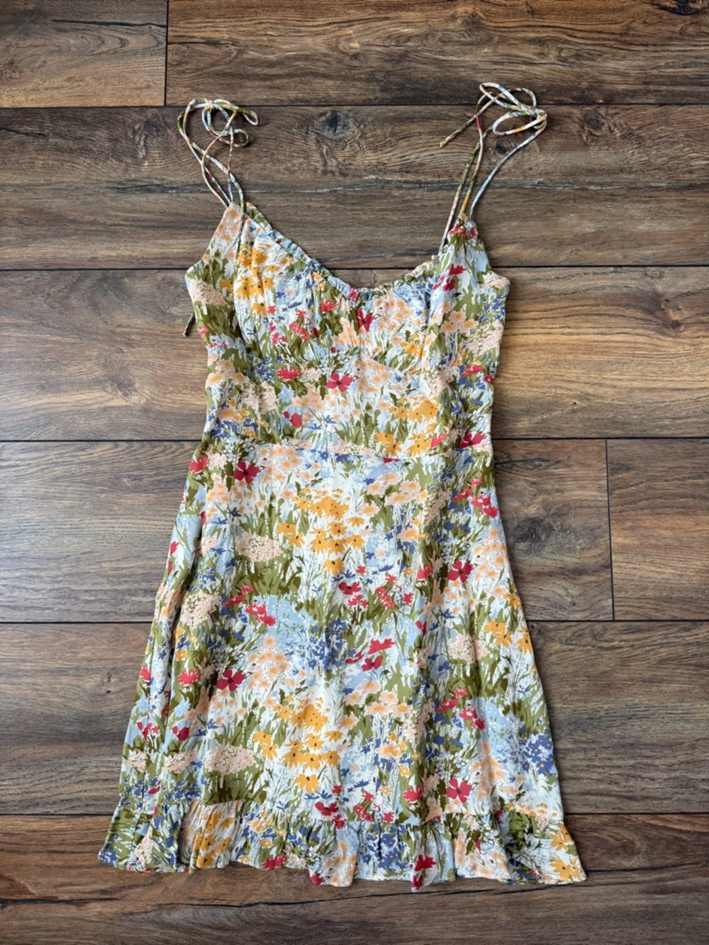 Floral Tie-Shoulder Sundress in Multi